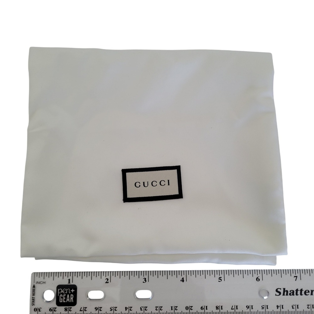 Gucci White Dust Bag‎ Small Jewelry Accessory Pouch Logo Patch 6x6
